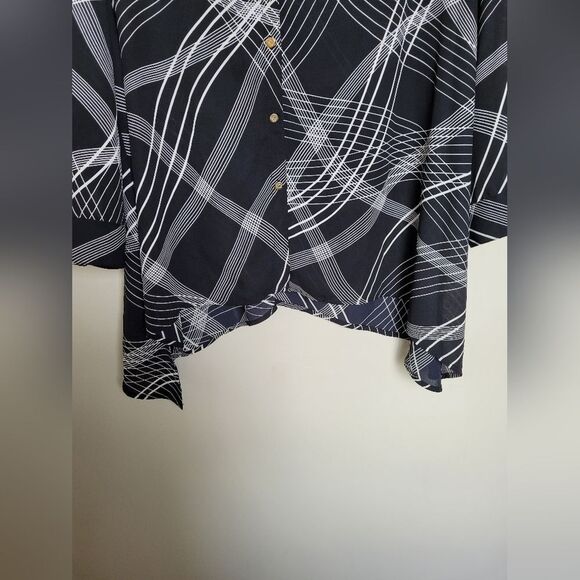 JM Collection Blouse Lagenlook Assymetrical Abstract Workwear Professional Large - Picture 6 of 14